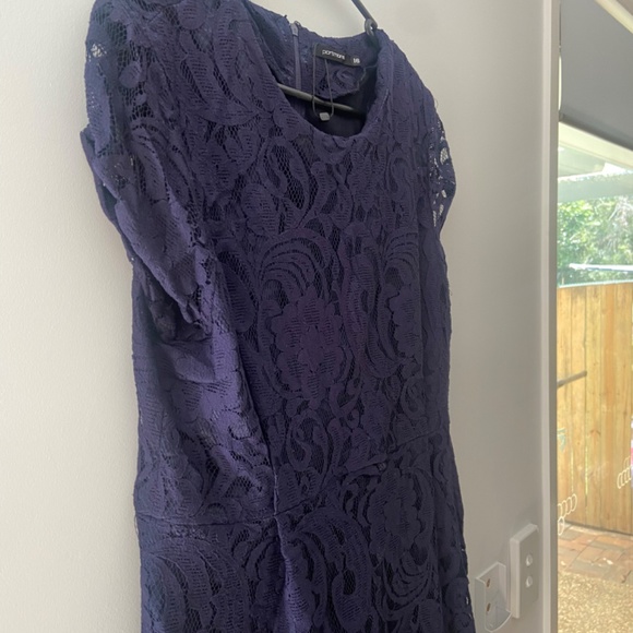 Navy blue lace mini dress - Picture 3 of 3